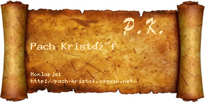Pach Kristóf névjegykártya