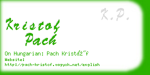 kristof pach business card